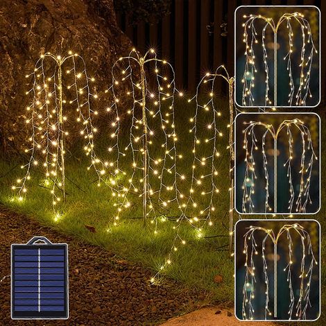 Solar-Gartenleuchten für den Außenbereich, 300 LEDs, Feuerwerksdesign, wasserdichte Lichterkette für Terrasse, Weg, Weihnachten
