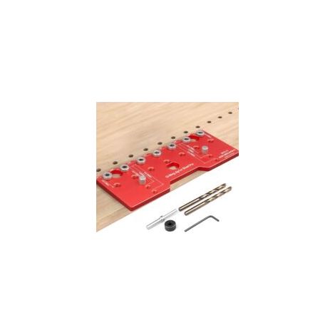 Gabarit de perçage pour supports d'étagères, guide de perçage réglable pour étagères, gabarit de perçage en aluminium 1/4" pour trous droits, gabarit de fixation (1/5)