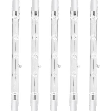 100W 118mm R7s Dimmable ampoule halogène crayon Blanc Chaud 2800K r7s linéaire 1500lm projecteur AC220-240V pour l’éclairage de maison, travail, sécurité, lampadaire, etc (5pcs)