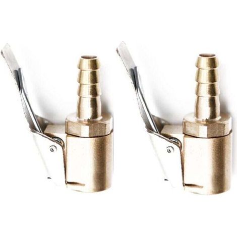 Adaptador de válvula neumática de coche de 6 mm/8 mm, adaptador de conector de abrazadera de válvula de bomba de aire, boquilla de compresor neumático de laton (Pagoda, 6 mm, 2 unida-Crezuo