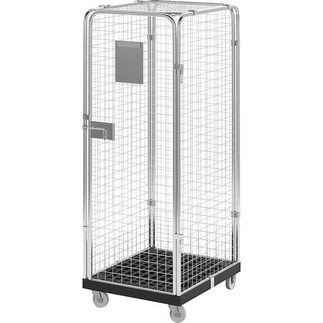 eurokraft basic, Roll-conteneur à panneaux grillagés, 5 côtés,