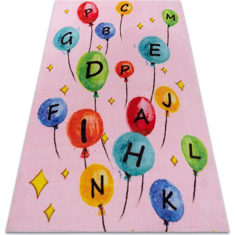 Tappeto PLAY palloncini lettere alfabeto G3548-3 rosa pink 140x190 cm