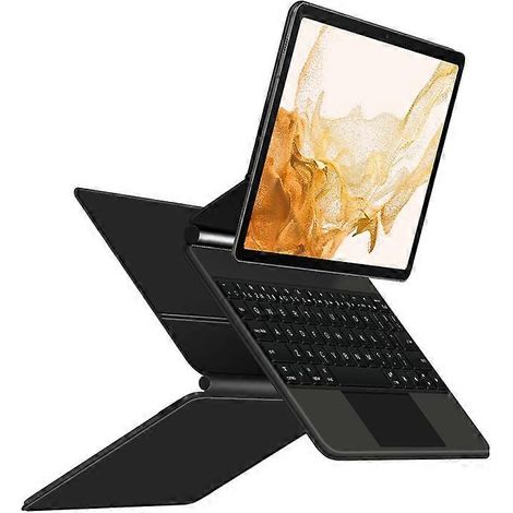 Pour Samsung Galaxy Tab S8 Housse de support en cuir + Clavier trackpad sans fil (1/5)
