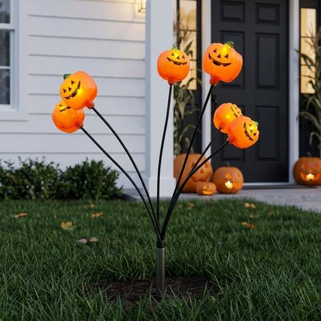 6-Stem Jack-O'-Lantern Halloween Stake Light (1/2)