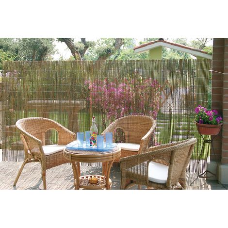 Arella Frangivista da Giardino in Bamboo 1,5x3m Rama Canes Naturale (1/4)