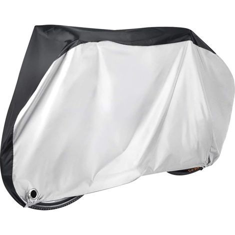 Waterproof bicycle cover - 210D Oxford fabric - tear-resistant, sun and rain resistant, silver-black, size XL 200x70x110cm (1/5)