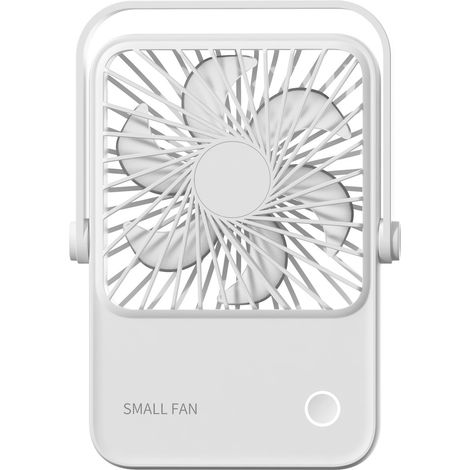 Ventilateur de Bureau Pliable USB, Mini Ventilateur Silencieux 1200 mAh, Ventilateur Oscillant 2 en 1 pour Table et Mur, Design Intelligent et Créatif, Blanc