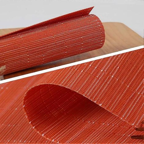 Sets de table orange, sets de table en vinyle tissé pour table de cuisine, lot de 8 (1/4)