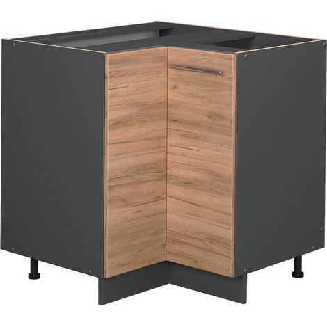 Meuble d'angle Fame-Line, Chêne de force doré, 80.5 cm sans plan de travail, Vicco