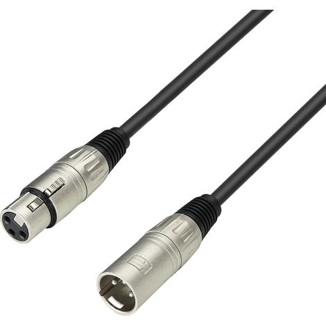 1 Câble microphone XLR femelle vers XLR mâle, 15 m, série 3 Star, fil noir, pour scène, studio