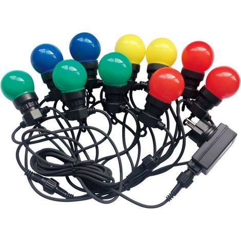 V-TAC VT-71020 catenaria luminosa led rgb lampadine 20pcs 10M raccordabile con ingresso e uscita 2PIN IP44 - sku 7438