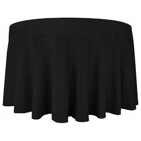 Tovaglia nera rotonda da 320 cm per banchetto nuziale (1/4)