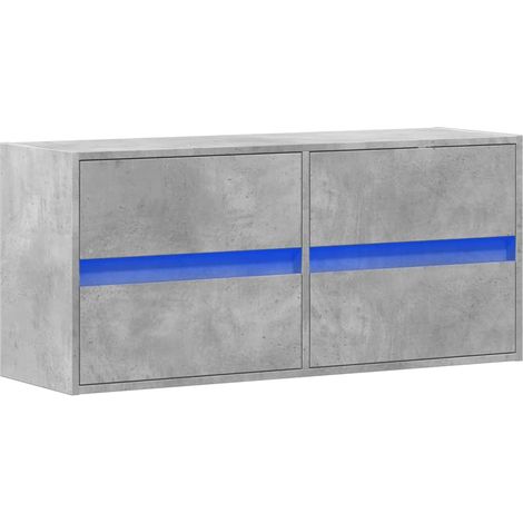 Mobile TV multimediale scaffale per televisione televisione buffet sala da pranzo soggiorno camera da letto a parete con luci a LED 100 x 31 x 45 cm grigio 020027847