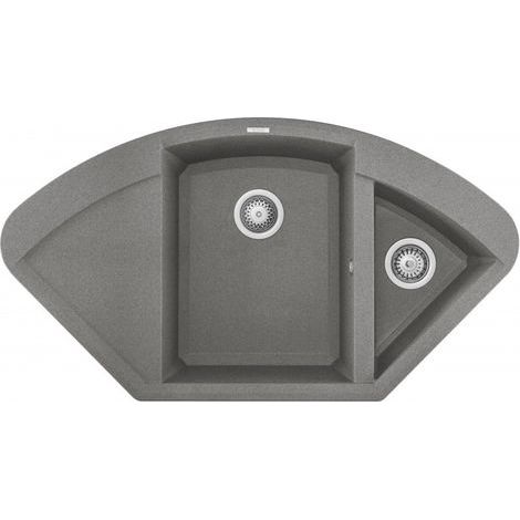Lavello Elleci da incasso Easy CORNER Granitek 48 Grigio Cemento LGYCOR48 (1/3)