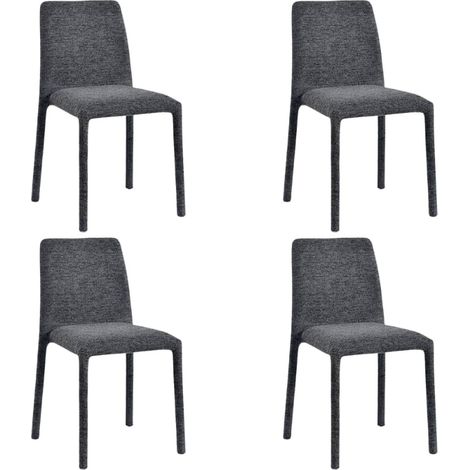 Lot de 4 chaises empilables confortables en tissu marron OTTO Casita (1/2)