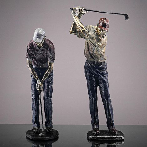 Figurine de golf minimaliste nordique en résine, objet de décoration créatif pour salon, bureau ou salle d'étude. Ornement B (1/5)