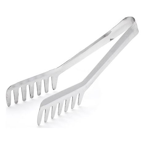 Pince à pâtes en acier inoxydable - 22 x 6 cm - Argent - Adaptée aux restaurants occidentaux et aux buffets