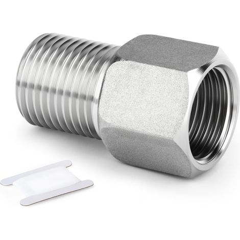 Stück Edelstahl-Rohrverschraubung 304, Sechskant-Verlängerungsadapter, 1/2" MBSP x FBSP, Länge 60 mm/2,36 Zoll, 1 Stück 40 mm (1/5)