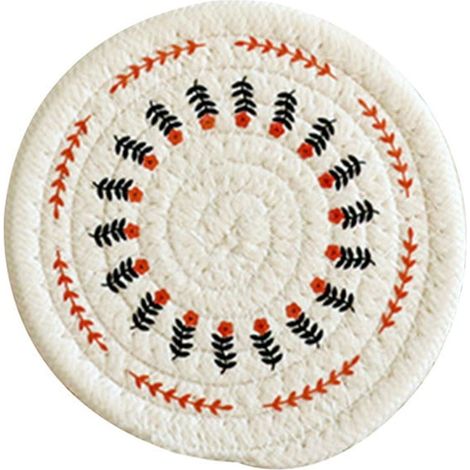 Sous-plat - Tapis isolant - Coton tressé - Diamètre 12 cm - Épaisseur 1 cm - Pour casserole théière plat chaud - 1 pièce (1/4)