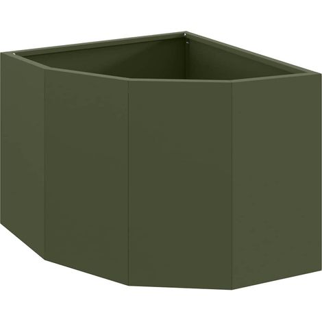Maison Exclusive - Eckpflanzer Olivgrün 45 x 45 x 35 cm Stahl