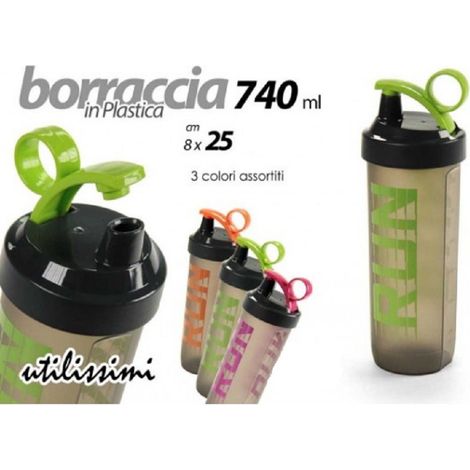 Trade Shop - BORRACCIA BOTTIGLIA RUN IN PLASTIC 740ML 740CC 8X25CM 3 COLORTS 844096 - (1/4)