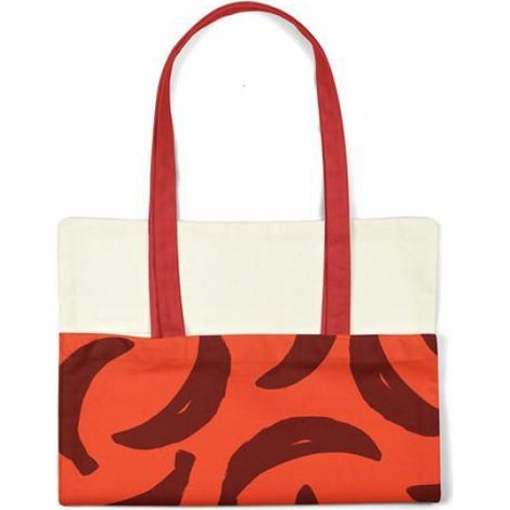 Sac shopping - Bonamaison - Coton - Orange - 34x40 cm (anses 30 cm) (1/4)