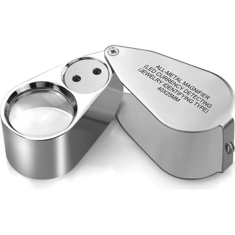 Loupes grossissantes 40X, anneau de bijouterie lumineux LED/UV Poc