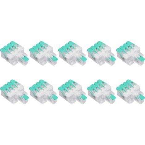1-zu-4-Hebel-Drahtverbinder-Set, Schnellanschluss-Kabelverbinder, 41A 450V Steck-Leiterklemmenblock, 10 Stück (1/5)