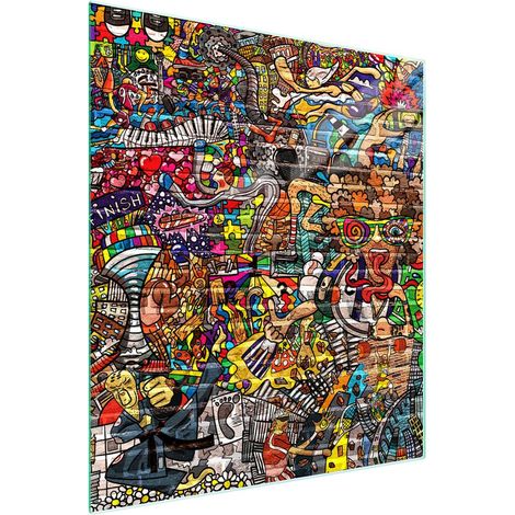 Schneidebrett aus Glas, 45x52 cm, Pop-Art (1/5)