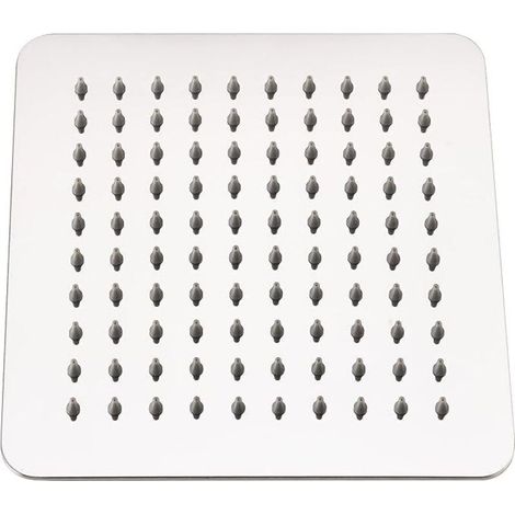 Trimec – Pomme de douche carrée en acier inoxydable 304 20x20cm ultra-mince – Résistante au calcaire – Installation rapide et orientable à 360°
