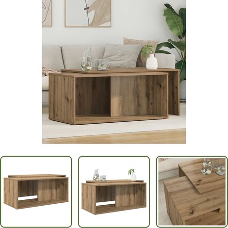 Couchtisch - Kaffeetisch Set 2 pcs Artisan-Eiche Holzwerkstoff (1/5)