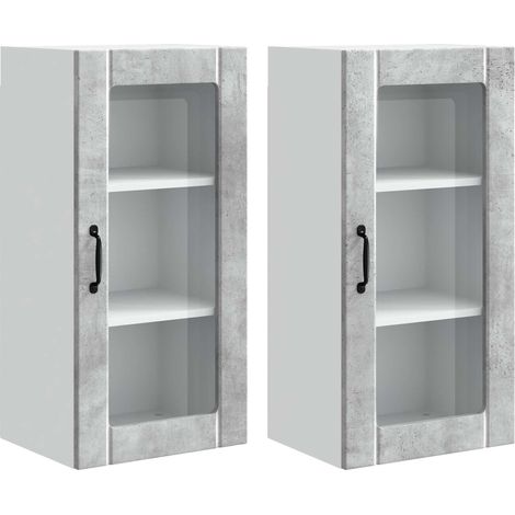 Maison Exclusive - Mobile in vetro da parete PORTO 2 pcs Grigio cemento
