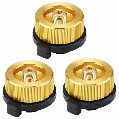 3 Pcs Connecteur Gaz Extérieure Poêle, Adaptateur de Bouteille de Gaz de Camping Adaptateur Gaz Conversion Tête Adaptateur Co (1/5)