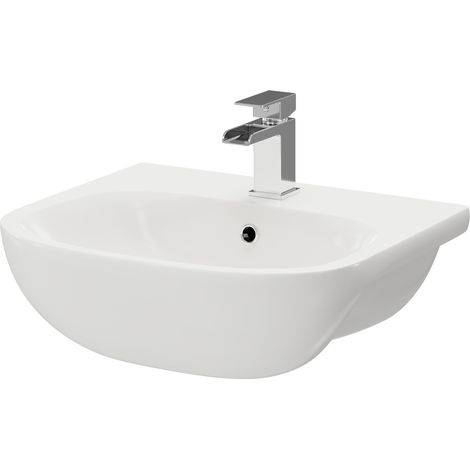 RAK Tonique 520mm Semi Recessed Furniture Basin with 1 Tap Hole (1/5)