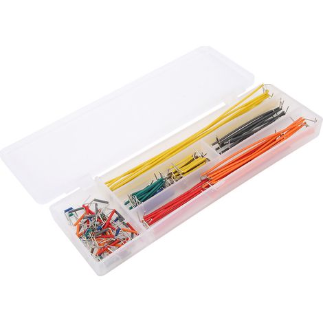 Kit de 140 fils de connexion pour breadboard, 14 longueurs variées, câbles électriques assortis avec boîte de rangement en plastique (1/5)