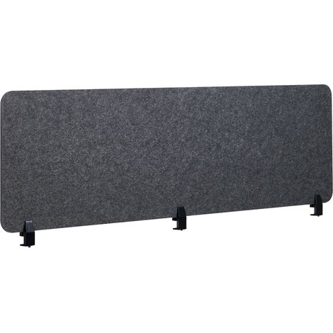 Panel separador acústico escritorio PET tapizado en tela 180 x 50 cm gris oscuro Split