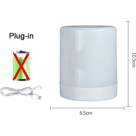 Veilleuse LED blanche (prise A1) avec variateur tactile à intensité variable, lampe de bureau LED, lampe de chevet portable USB (1/3)