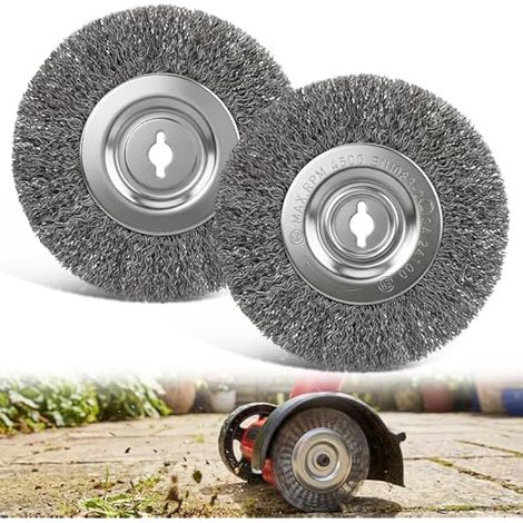 Paquet de 2 brosses premium en acier inoxydable – Compatible avec le nettoyeur de joints Einhell sans fil. Brosses de remplacement robustes pour nettoyeurs professionnels de joints de terrasse