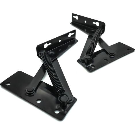 1 paire de charnières à ressort robustes, pliables à 80°, pour canapé, lit, armoire, banc et rangement de meubles (1/5)