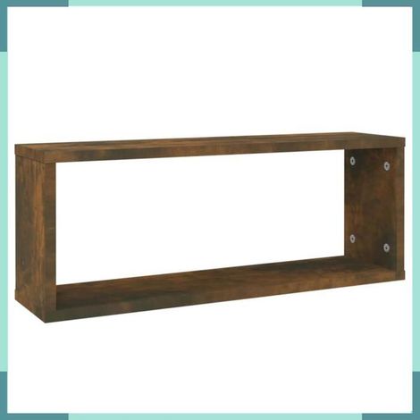 815924 étagères murales cube 2 pcs Chêne fumé 60x15x23 cm Bois (1/5)