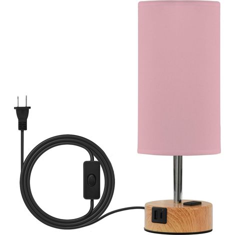 Yuiboo Lampe de table rose clair pour chambre à coucher, bureau (1/5)