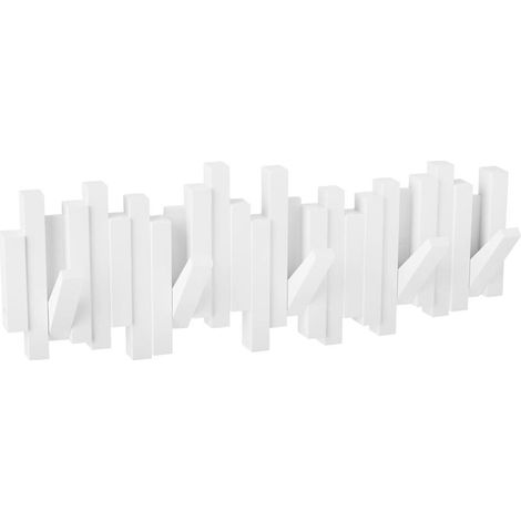Kleiderstange mit 5 Klapphaken, weiß, 48 x 18 x 3 cm (1/5)