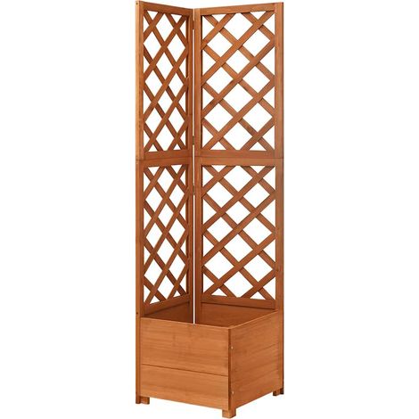 Jardinières d'angle de jardin - Balconnière à fleurs en treillis 40x40x150cm Bois de sapin massif BV626535 - BonneVie (1/5)