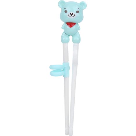 Baguettes d'apprentissage mignonnes pour enfants, style dessin animé, pour bébé et enfant. Vaisselle verte. (1/5)