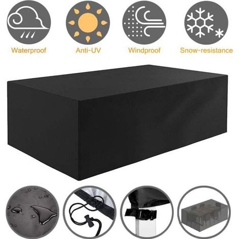TEMPSA Housse de Protection Table Étanche Pour Meubles de Jardin - 242x162x100CM (1/2)