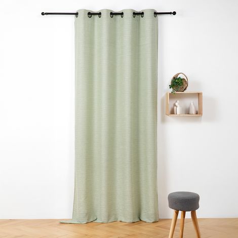 Voilage - Effet velours chiné Vert 145x240 cm (1/2)