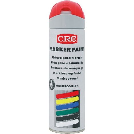 Peinture aérosol CRC MARKER PAINT, Rouge Fluorescent, 500ml ( Prix pour 1 )