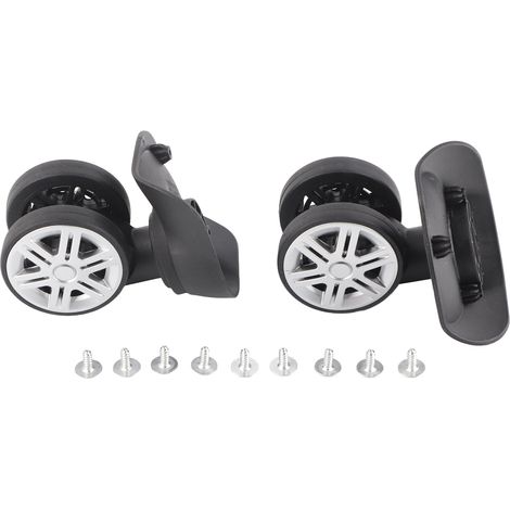Paire de roues doubles muettes pour valise de voyage - Accessoire de roulement à bagages noir (1/5)