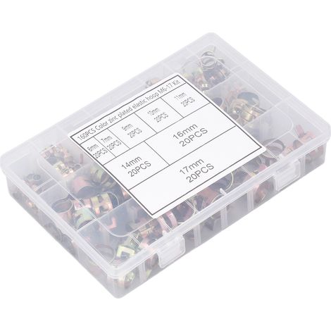 160-teiliges Federklemmen-Set, 8 Ausführungen, 6–17 mm, Gummibandklemmen, Sortiment zur Rohrbefestigung (1/5)