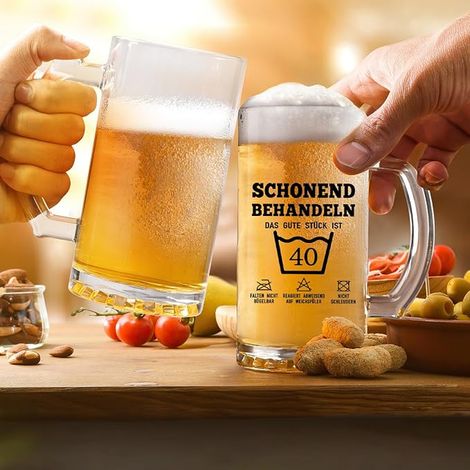 Verre à bière - homme et femme, tasse à bière, chope à bière 0,5 l (1/2)